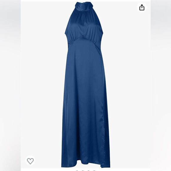 Satin Fall Solid Color Sexy High Waist Slit Neck Evening Dress Homecoming Dress - Picture 3 of 15